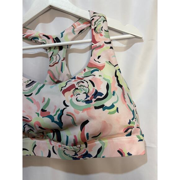 Athleta Plus Size 2X Floral Sports Bra Adjustable Activewear Razorback - Picture 4 of 10